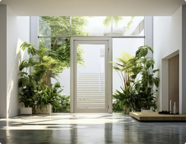Modern home entrance with glass doors Carlow